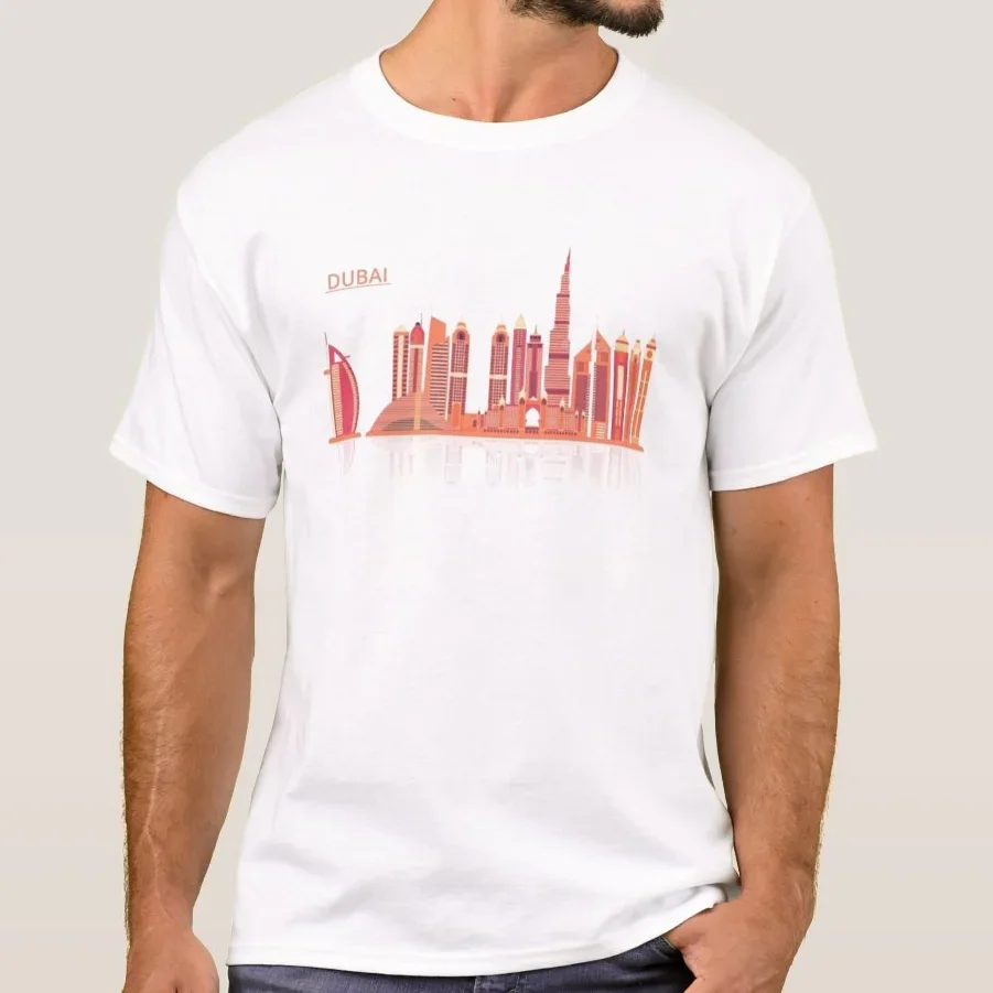 UAE Dubai City Mens T Shirt. Short Sleeve 100% Cotton Casual T-shirts Loose Top Size S-3XL