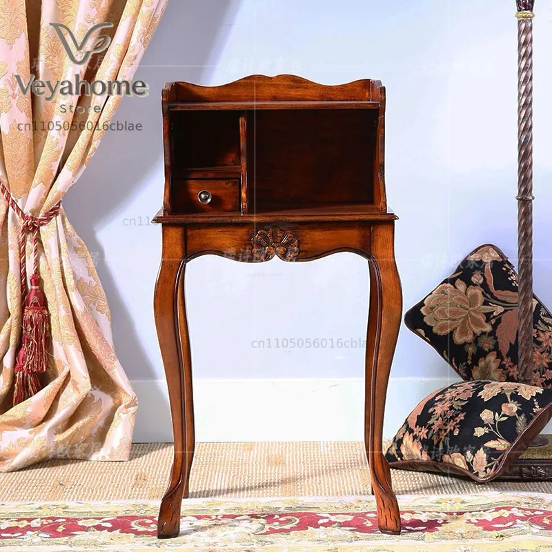 American rural fragrant camphor wood solid wood corner table, small coffee table for books and newspapers view 2