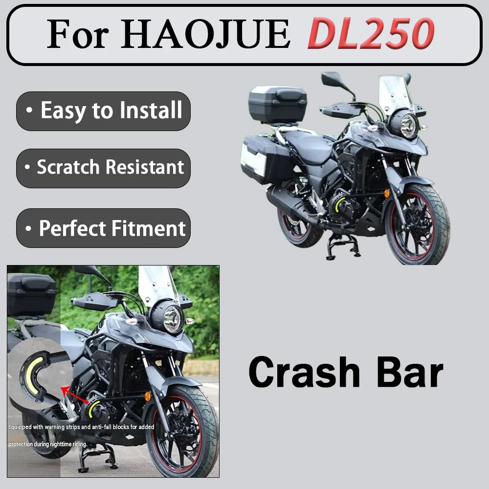 For Haojue DL250 Full-Surround Anti-Crash Guard Bars Upper Lower Split Safety Bumper Competition Installation Included