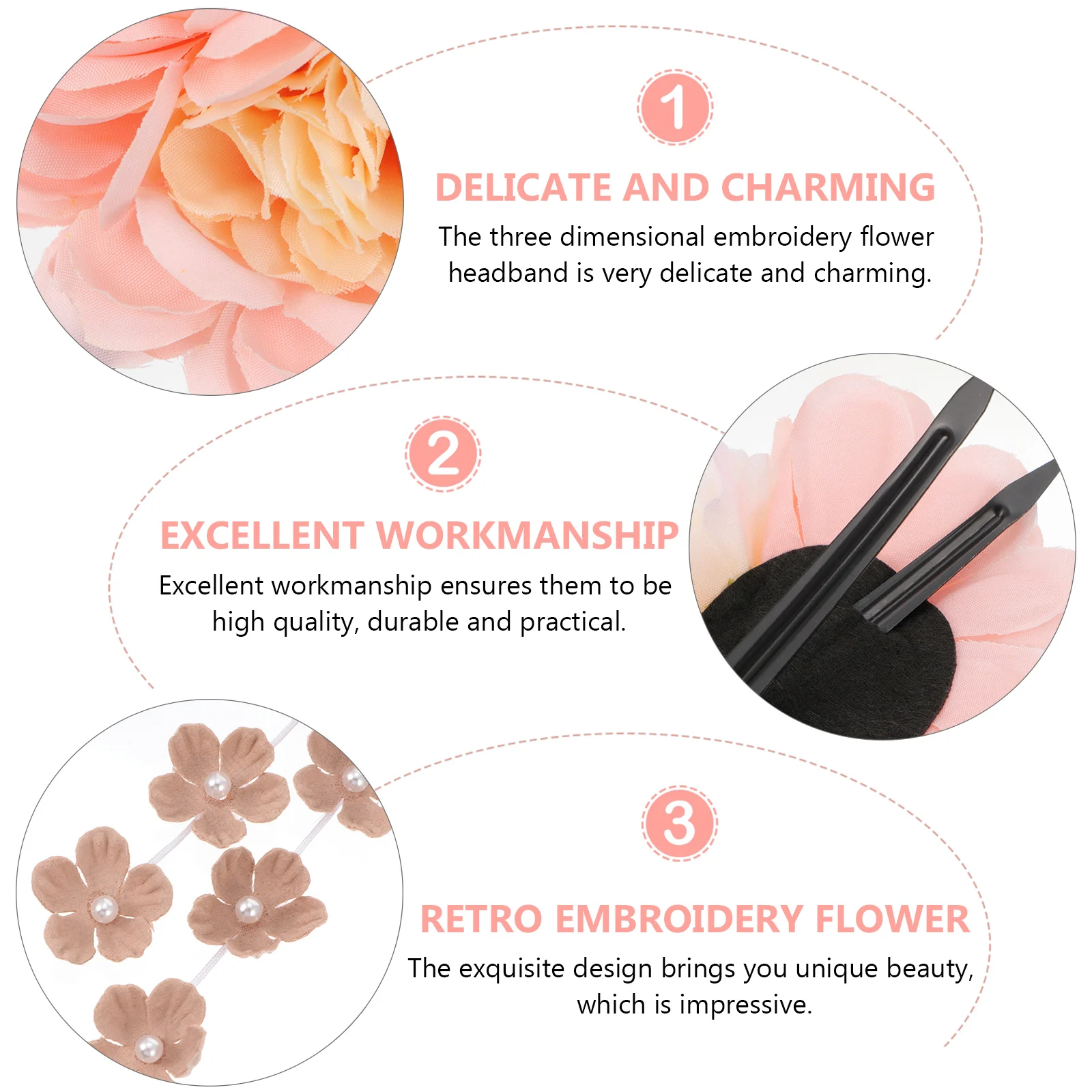 

Hanfu Hairpin Clip Vintage Flower Brooches Pink Bridal Accessories Retro Headdress Pearl Hairpins Simple Style Design Party