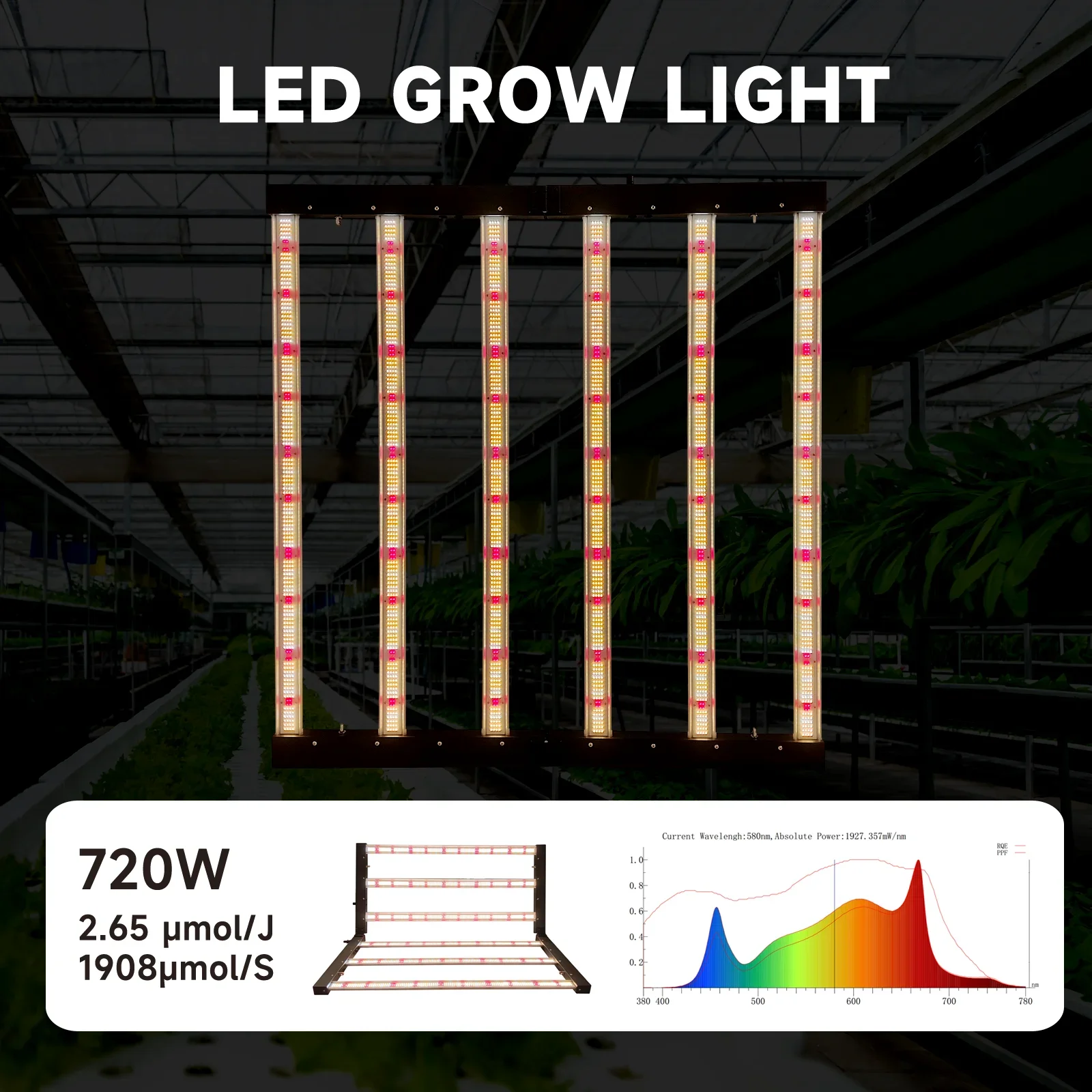 SLTMAKS-Lampe de Croissance LED pour Plantes d'Nik, 6 Bars, 720W, Lm301, Mega Commercial