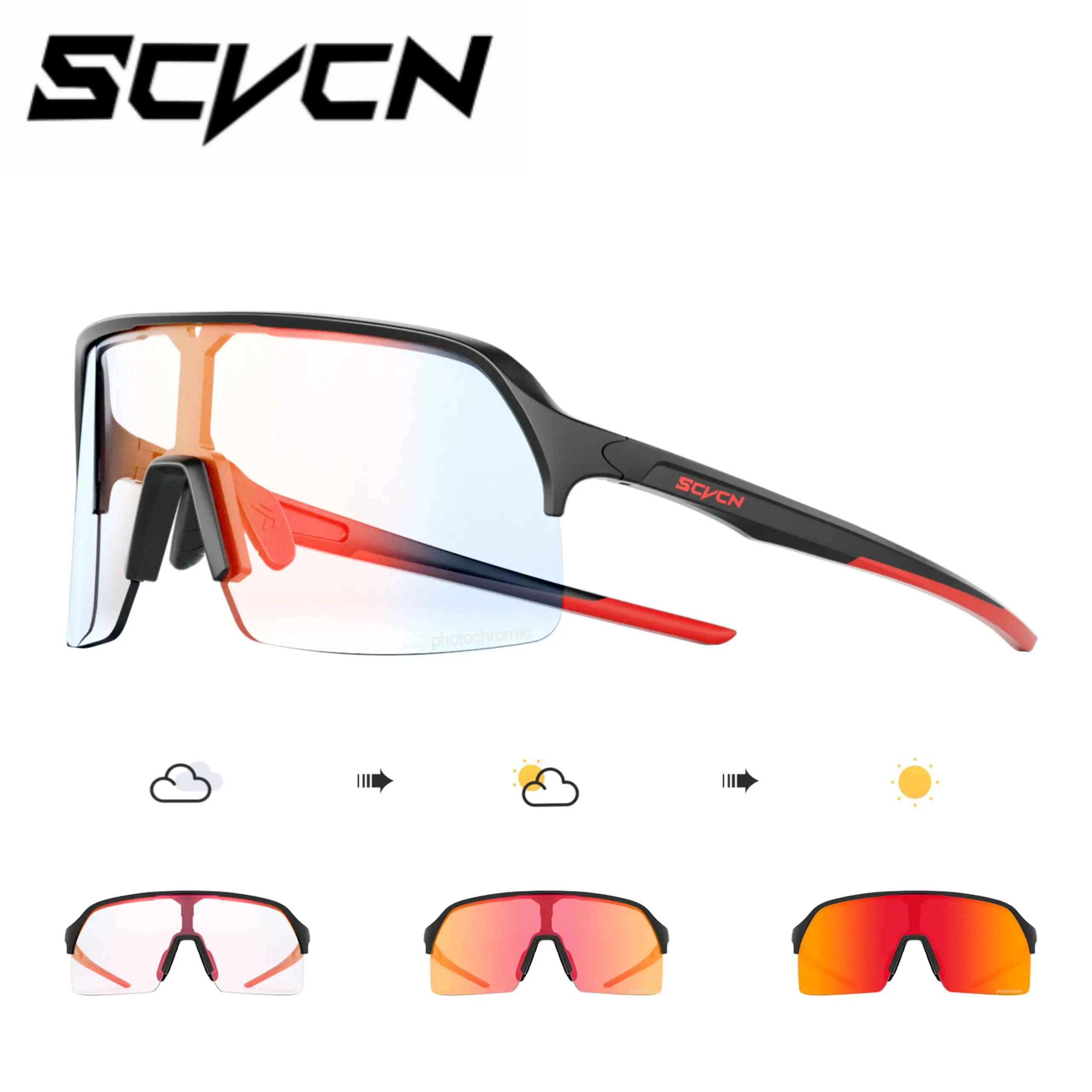 

SCVCN фотохромные велосипедные очки спортивные солнцезащитные очки MTB велосипед UV400 уличное гоночное оборудование мужские очки для рыбалки и кемпинга