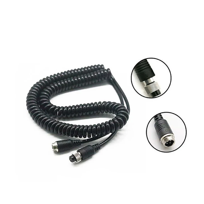 Gx12-4pin Connector Cable Spring Line Sewer Drain Inspection Endoscope Camera Line,Car Video Aviation Rear view Camera Wire