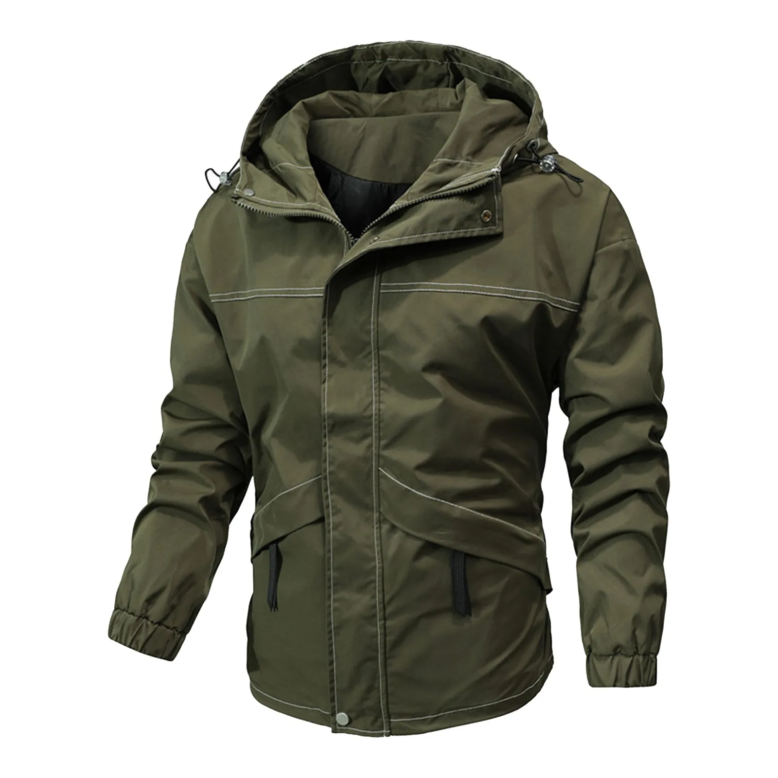 Veste à col montant élastique fonctionnelle pour hommes, manteau de charge, manteau de travail, camping en plein air, sports, automne, nouveau