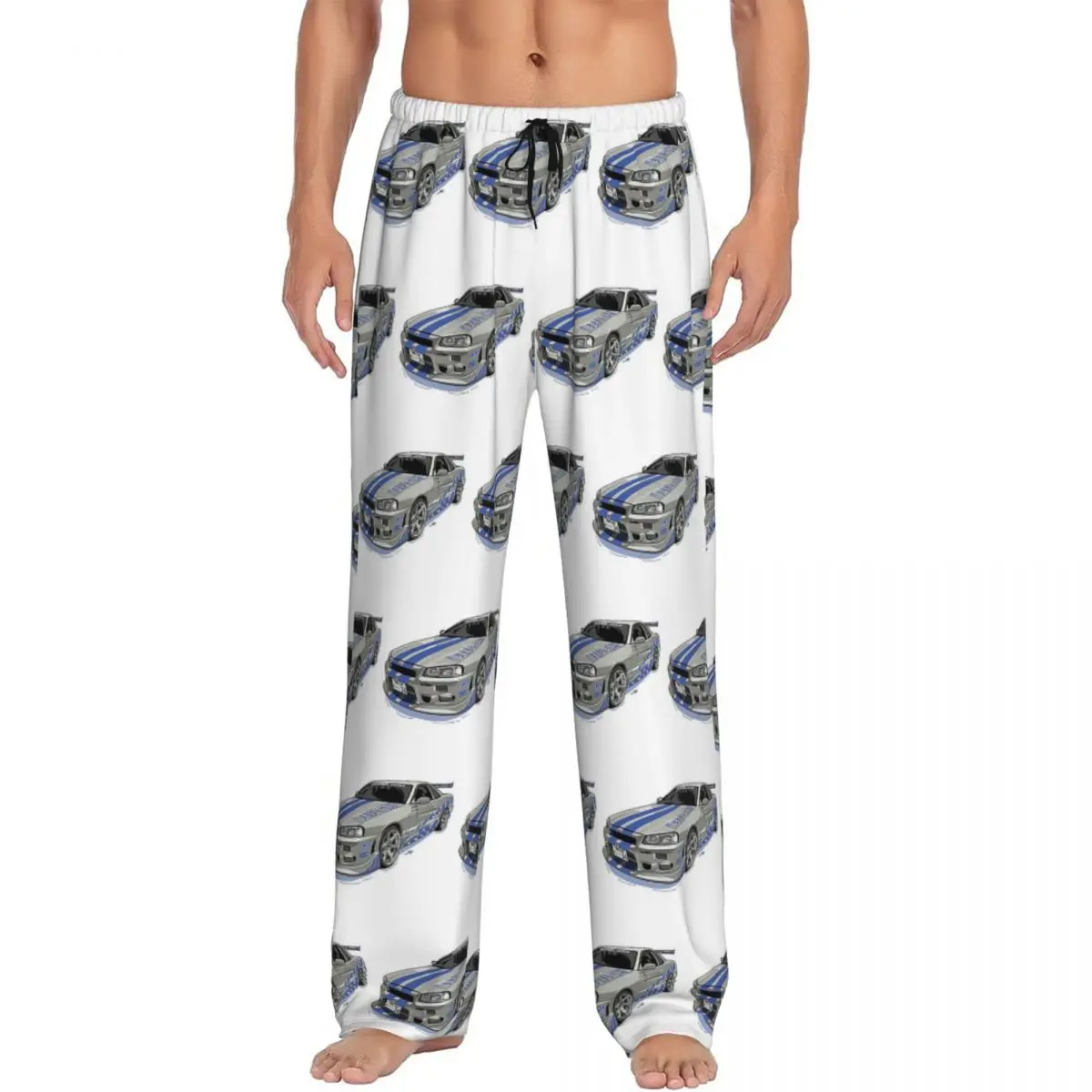 

Custom Fast And Furious Skyline Pajama Pants Men Sleepwear Sleep Lounge Bottoms with Pockets