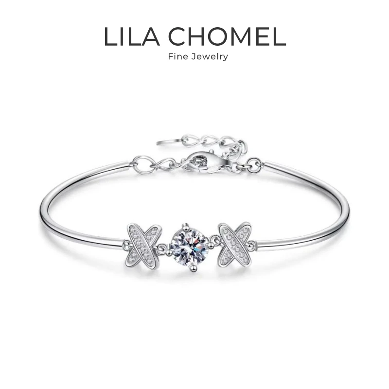 

Daughter 18K White Gold Bracelets Girl Birthday Gift 1CT Moissanite Diamond Women Valentine's Day PT950 Platinum Fine Jewelry