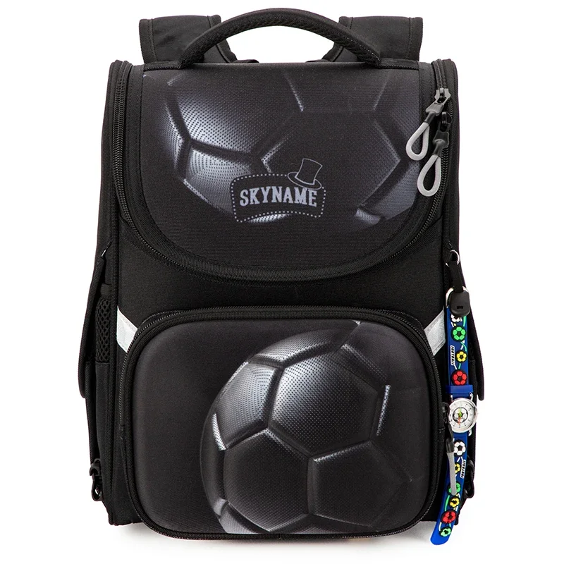 Orthopedic School Bags For Boys 3D Football Black Backpack School Waterproof Kids Bookbag For 7-9 Years Mochila Infantil Menina