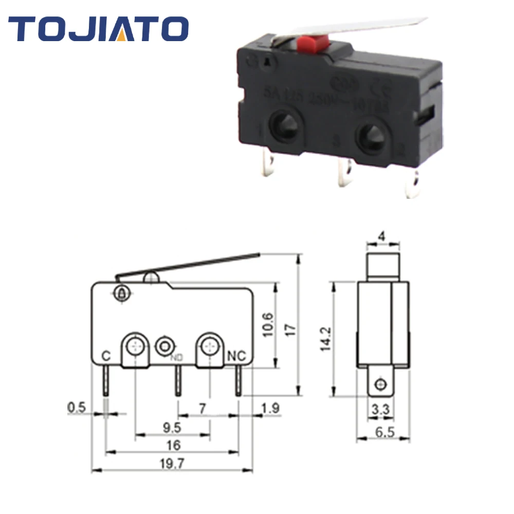 5-20 stücke Micro Endschalter OMRON SS-5GL 5A 125V 1,47 N 3D Drucker Teile 3A Mini Maus taste Endstop Für Diy 3D drucker CNC – Detail 2