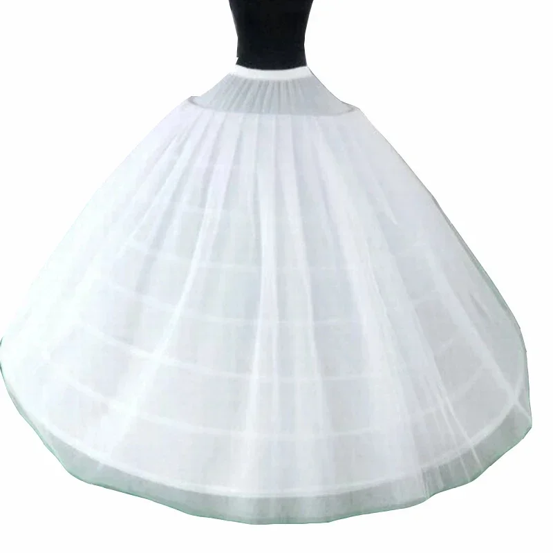 Women's Skirt Ball Gown Petticoat Crinoline Birdcage Cosplay Underskirt Tutu 2 Layers Tulle and 6 Hoop Skirt For Wedding