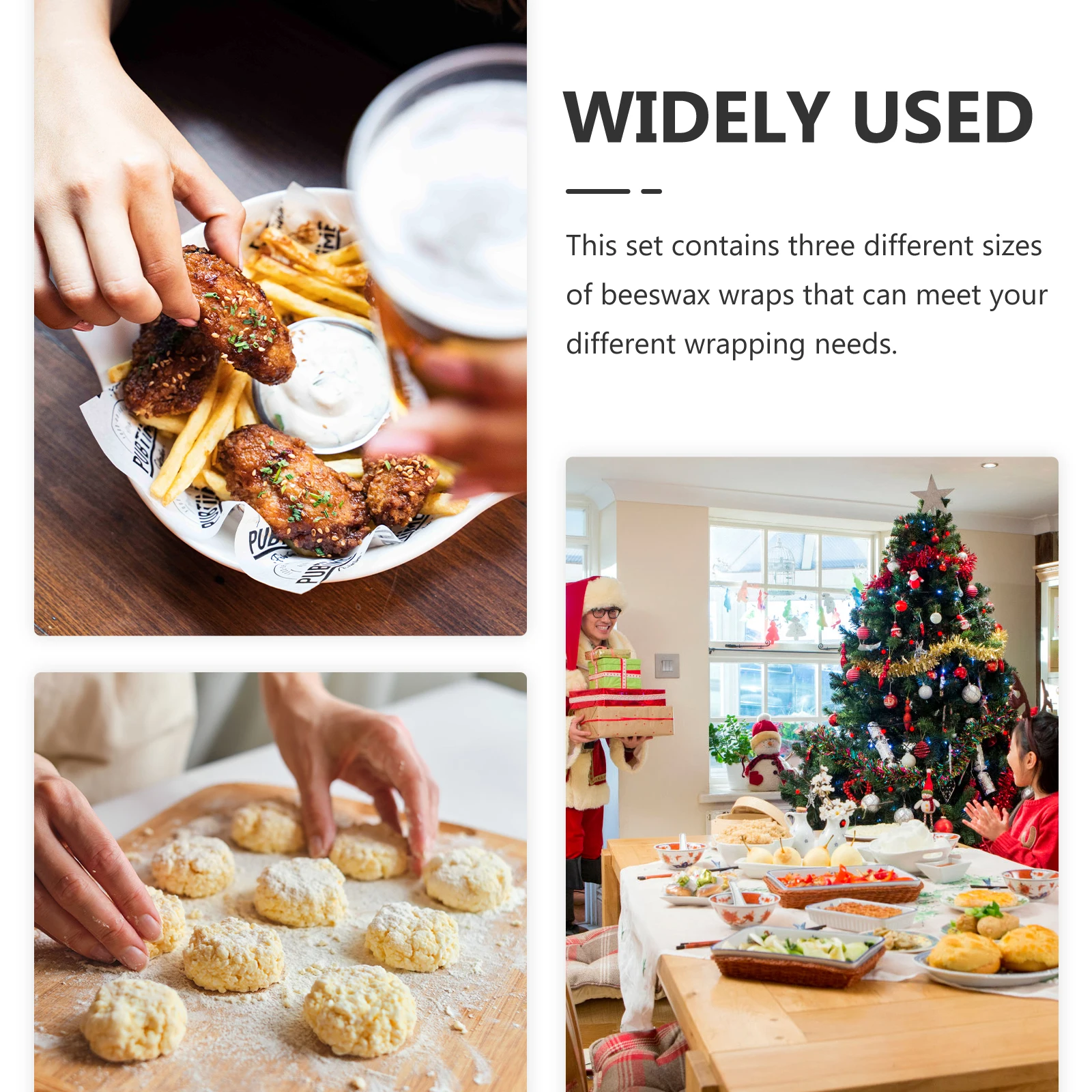 

3 Pcs Organic Beeswax Fresh Preservation Cloth Set Reusable Wrap Cling Food Covers Wraps for Purple