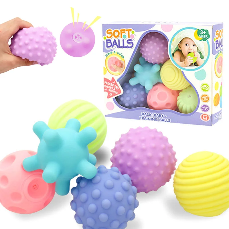 Children's Toy Balls Babies and Toddlers Grab Balls Soft Rubber Play Toys Can Be Gnawed and Bitten When Pinched  Baby Toys