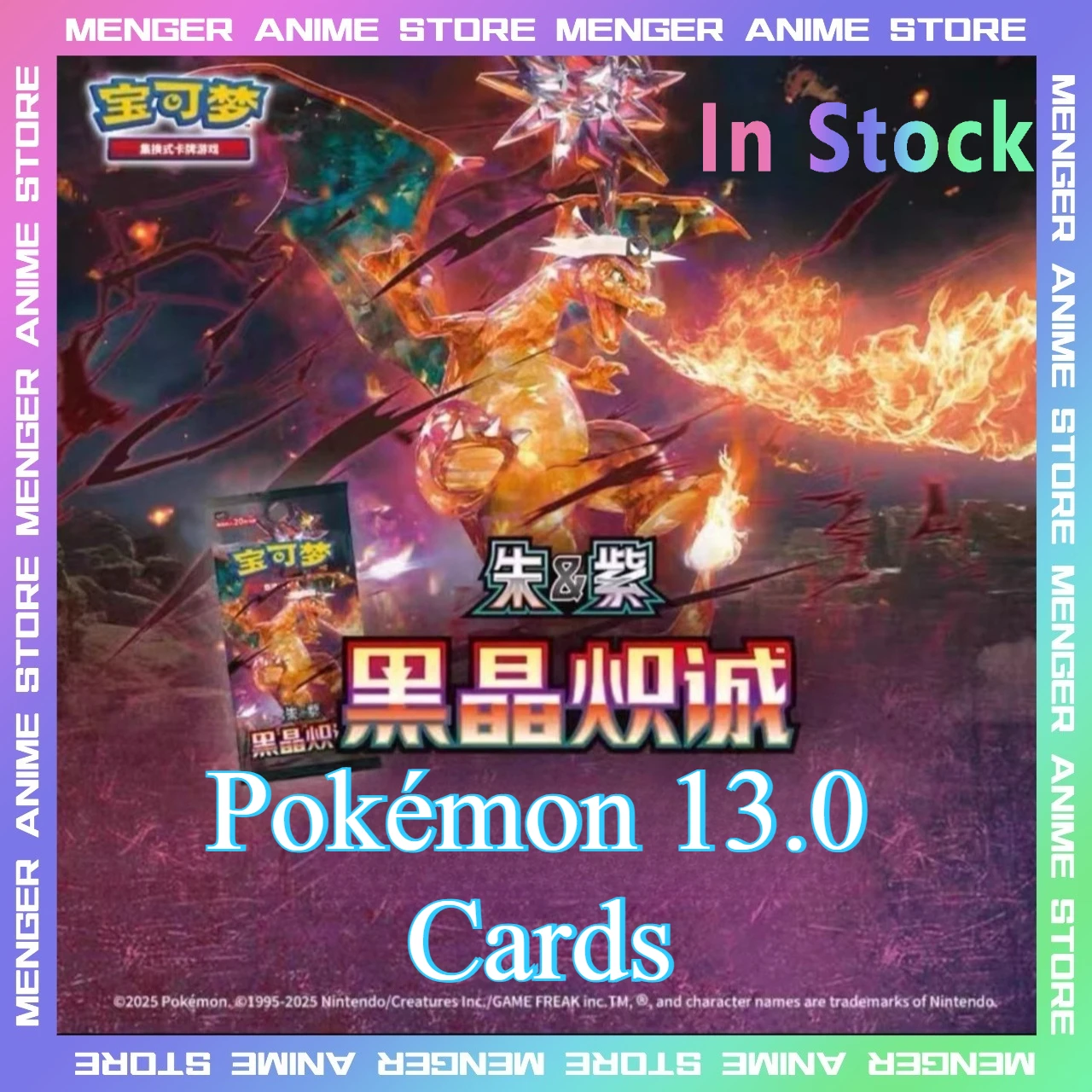 original-pokemon-130-ptcg-trading-cards-simplified-chinese-black-crystal-chizheng-booster-pack-card-collectible-birthday-gift