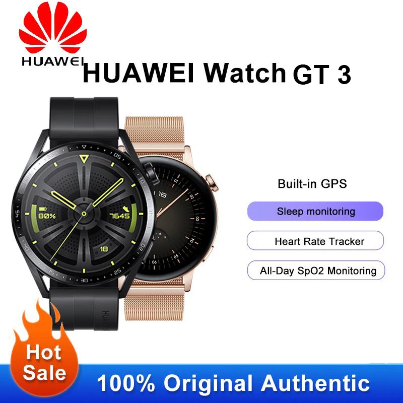 

HUAWEI WATCH GT 3 Smart Watch All-Day SpO2 Monitoring Battery Life Wireless Charging Heart Rate Monitoring GT3 watch for women