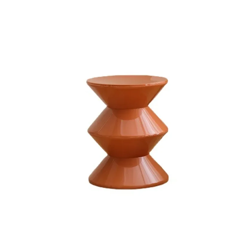Nordic home living room shoe change designer low stool children's round small apartment creative plastic hourglass