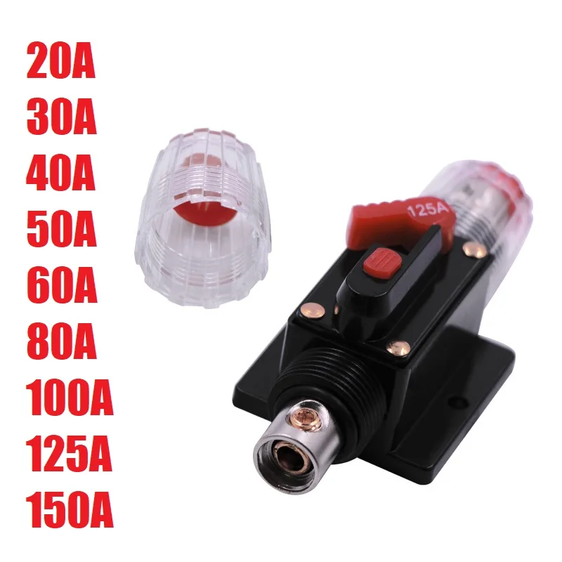 12V/24V/48V DC Resettable Circuit Breaker Resettable Insurance Solar Photovoltaic Connector 150A 125A 100A 80A 60A 50A 40A 30A