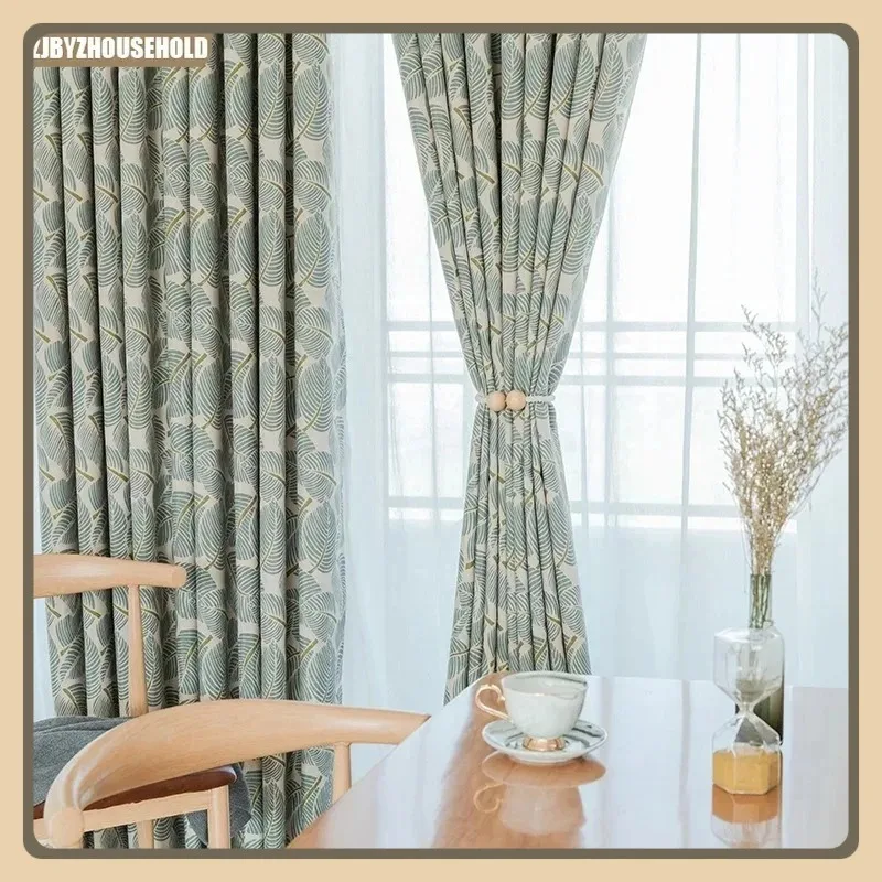 

Customized Curtains Luxury American High Level Printed Blackout Curtains for Living Dining Room Bedroom WindowDrapes White Tulle