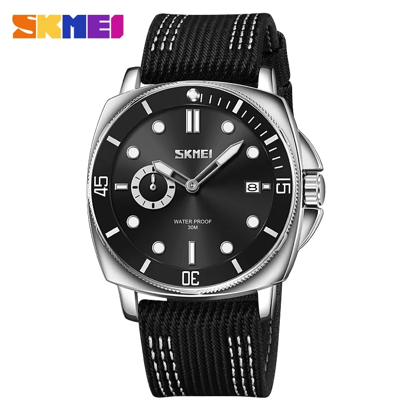 SKMEI Relogios Masculino Luminous Hands Watch Mens Quartz Watch Nylon Strap Date Male Wristwatches Waterproof Clcok Reloj Hombre