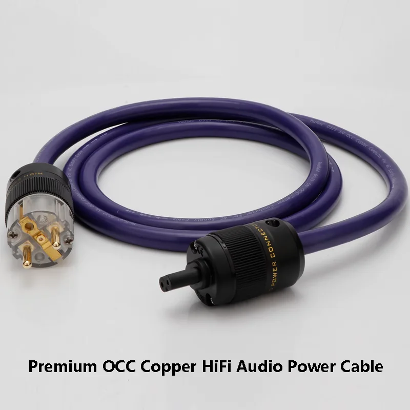 

Premium OCC Copper HiFi Audio Power Cable Gold-Plated Figure 8 IEC C7 Female&US/EU Plug,Schuko-Compatible,for Audiophile Systems