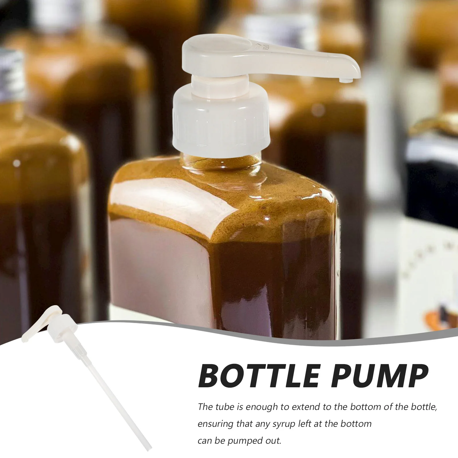 

Syrup Bottle Dispenser Long Tube For Coffee Syrup Flavoring Bottles Replacement Pump Gallon Jug Lotion Shampoo Dispenser Kitchen