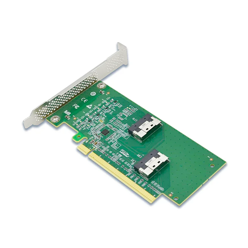 Imagem -03 - Pcie X16 para 2x Slimsas Sff8654 8i Adaptador Xic Pe4165