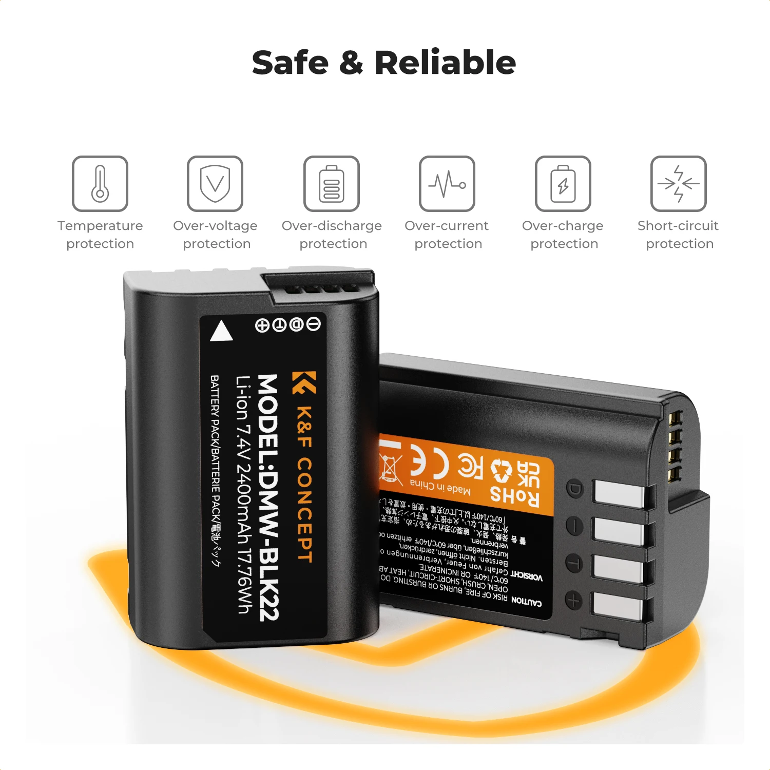Lot De 2 Batteries 2280 MAh DMW-BLK22 + Chargeur Double LED - Compatible Panasonic Lumix S5, S5II, GH5 II, GH6