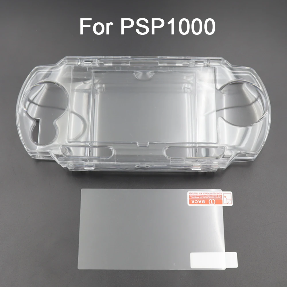 1Set For PSP1000 Transparent Crystal Hard Shell Cover + Bulk Pack Screen Protector For PSP2000/3000 Game Console