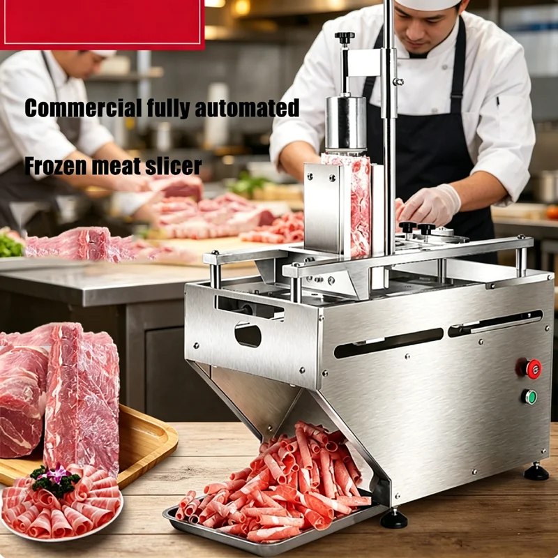 Large Automatic Slicer, Essential for Factories, Beef Rolls, Lamb Rolls, Easy to Make 60 Slices of Meat Per Minute