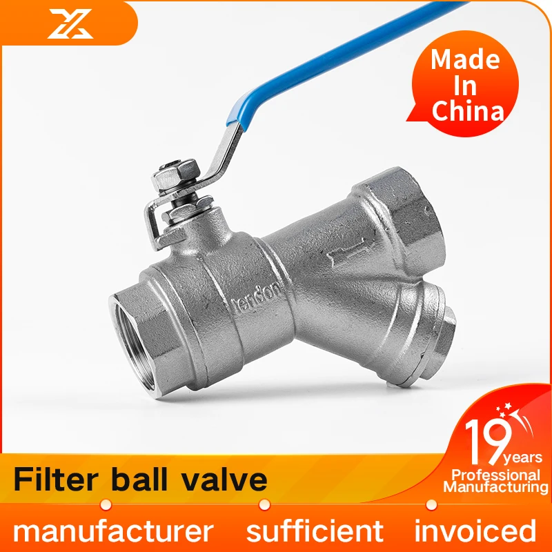 

304 stainless steel filter ball valve, water pipe, floor heating, Y-shaped filter valve switch, 4 points, 6 points, 1 inch, dn25