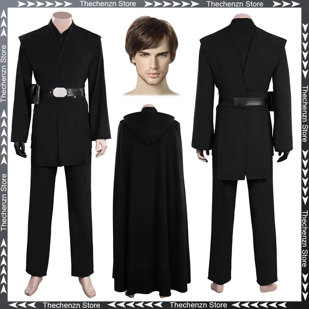 

Нарядное платье Рыцарь Люк Косплей для мужчин Фильм Космическая битва Костюм Взрослый мужчина Ролевая игра Черный плащ Мужской наряд в стиле фэнтези на Хэллоуин