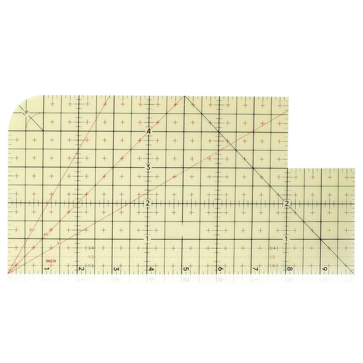 2026 New Hot Hem Ruler 10x5 Inch Heat Heat Proof Non-Slip Ironing Ruler for Sewing Quilting with Rounded Corner Seam Guide