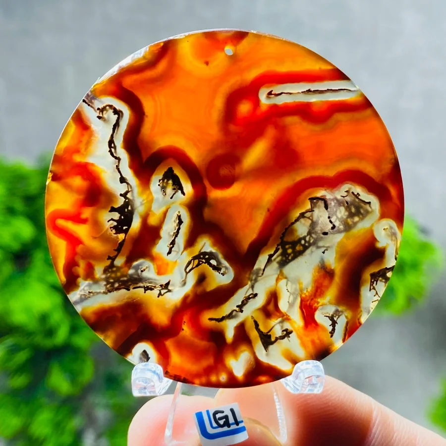 

Natural Stones agate Plate Witchcraft Meditation Energy Spirit Cure Feng Shui Crystal Room Decoration + Stand