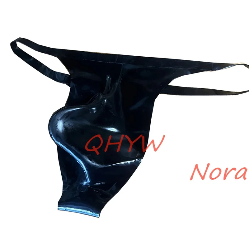 Sexy Men Latex Briefs Rubber T-back Male Thong Lingerie Handmade Underwear