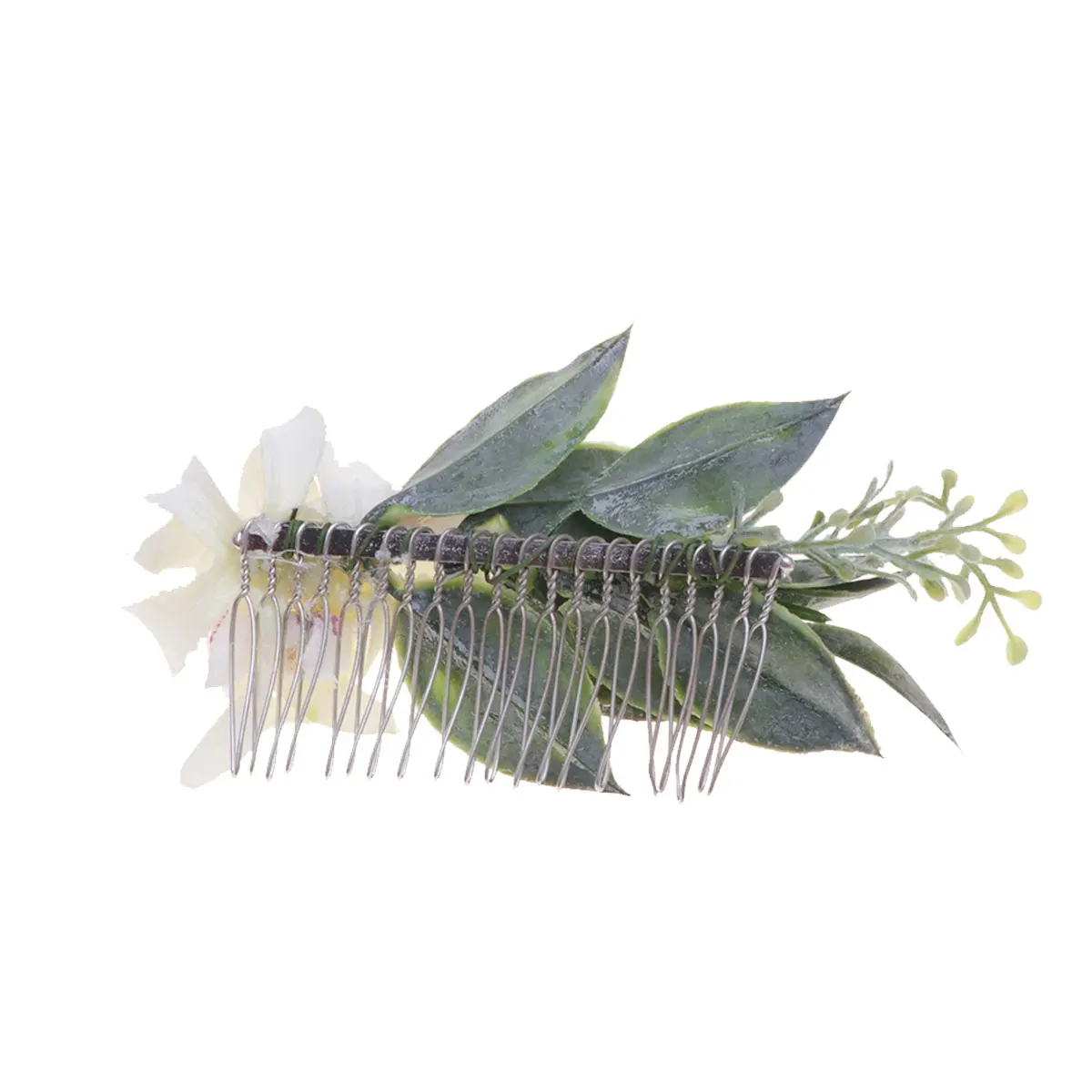 

Flower Hair Comb Simulation Mosaic White Elegant Bridal Headdress Wedding Party Photography Hair Comb for Bride Girl