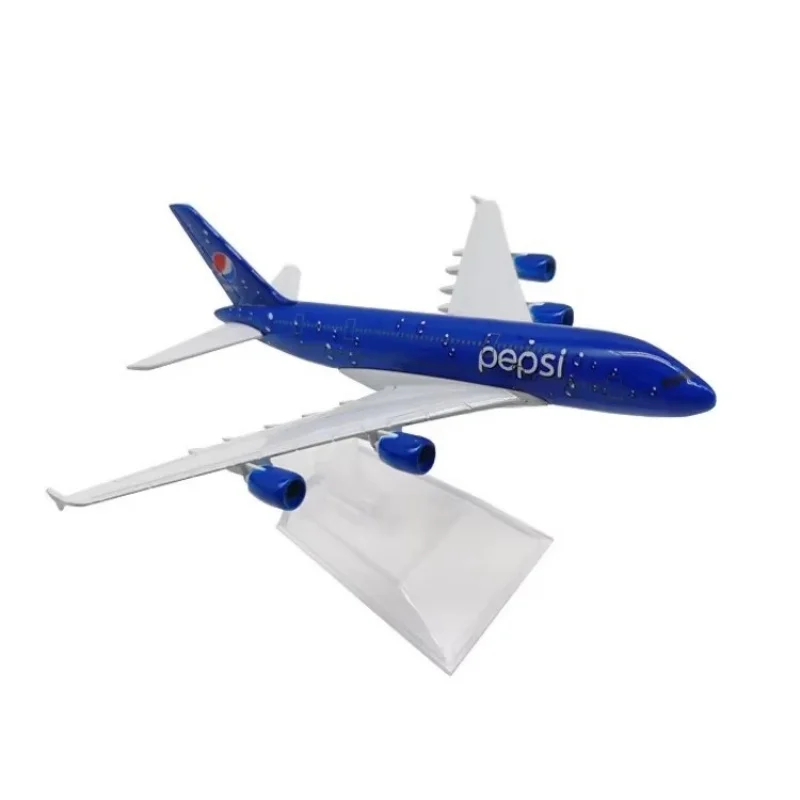 For 1:400 Scale Metal Airplane Replica 16cm Pepsi Air A380 Airbus Airplane Die-Cast Model Boy Airplane Collectible Gift