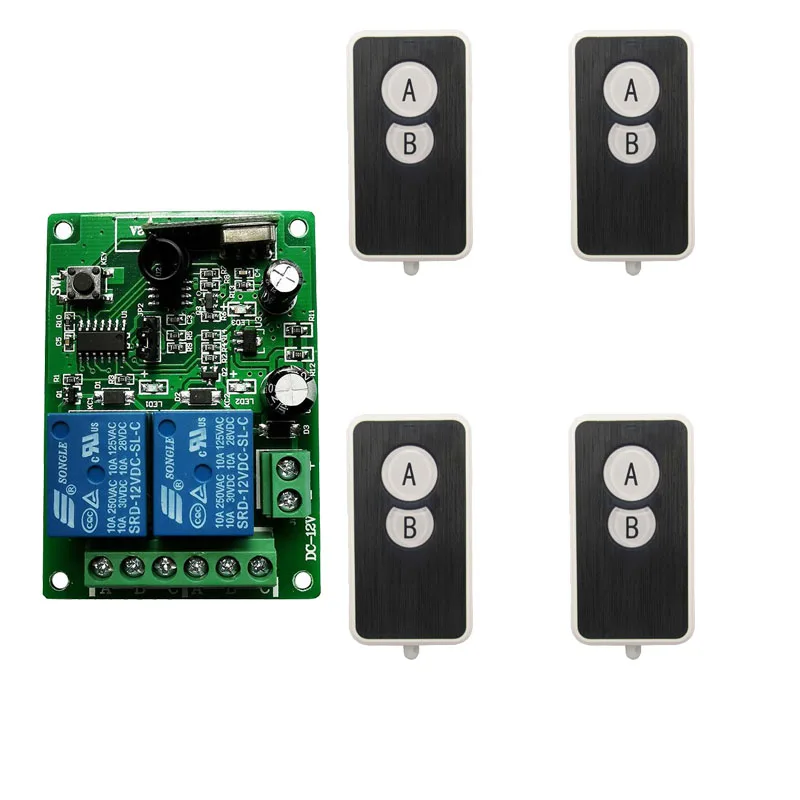 

433/315Mhz Universal Wireless Remote Control Switch DC 12V 24V 2 CH 2CH Relay Receiver Module and RF 433 /315Mhz Remote Control