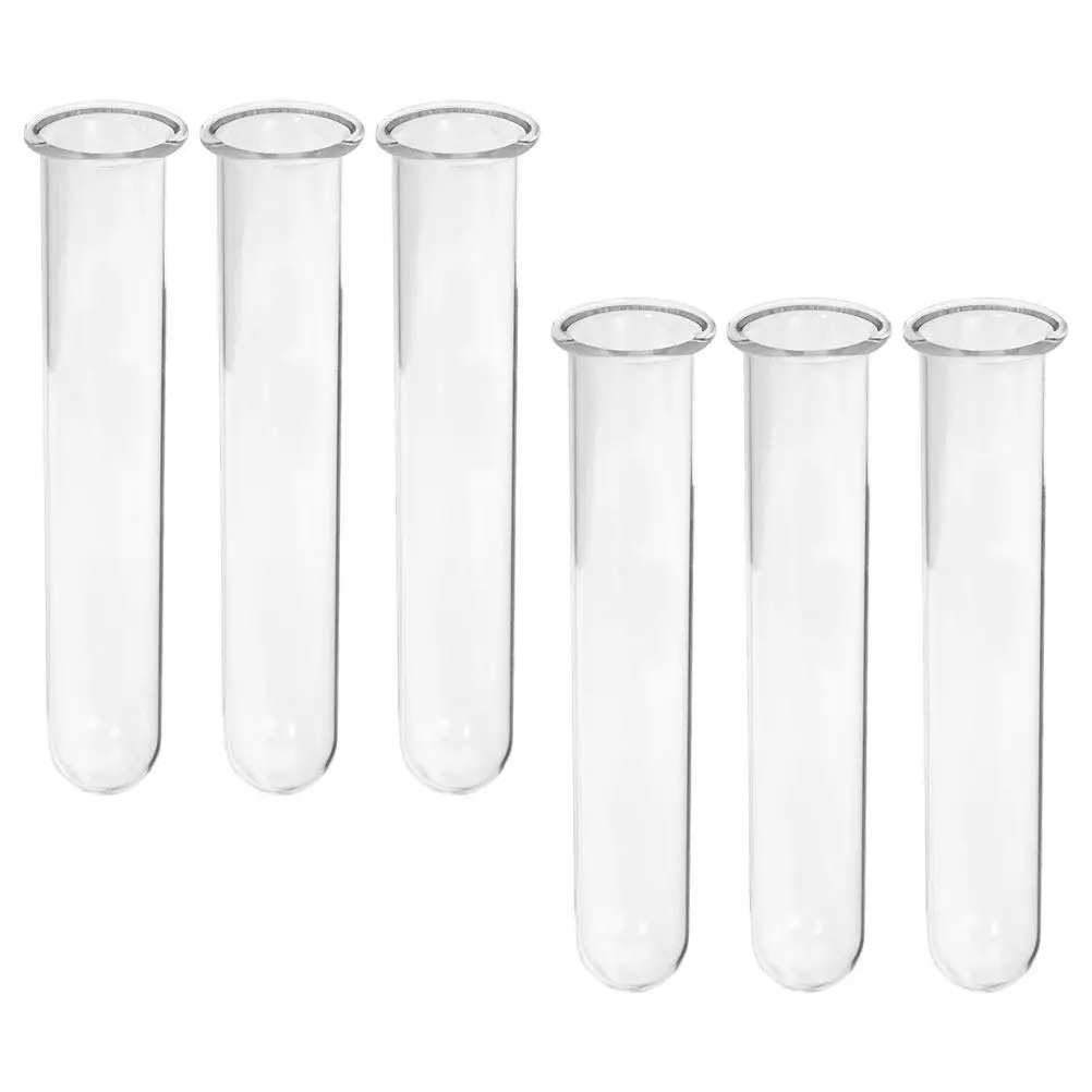 6Pcs Glass Test Tubes for Plant Propagation Clear Hydroponic Flower Vases Desk Water Tubes for Stem Test Tube Flower Vase