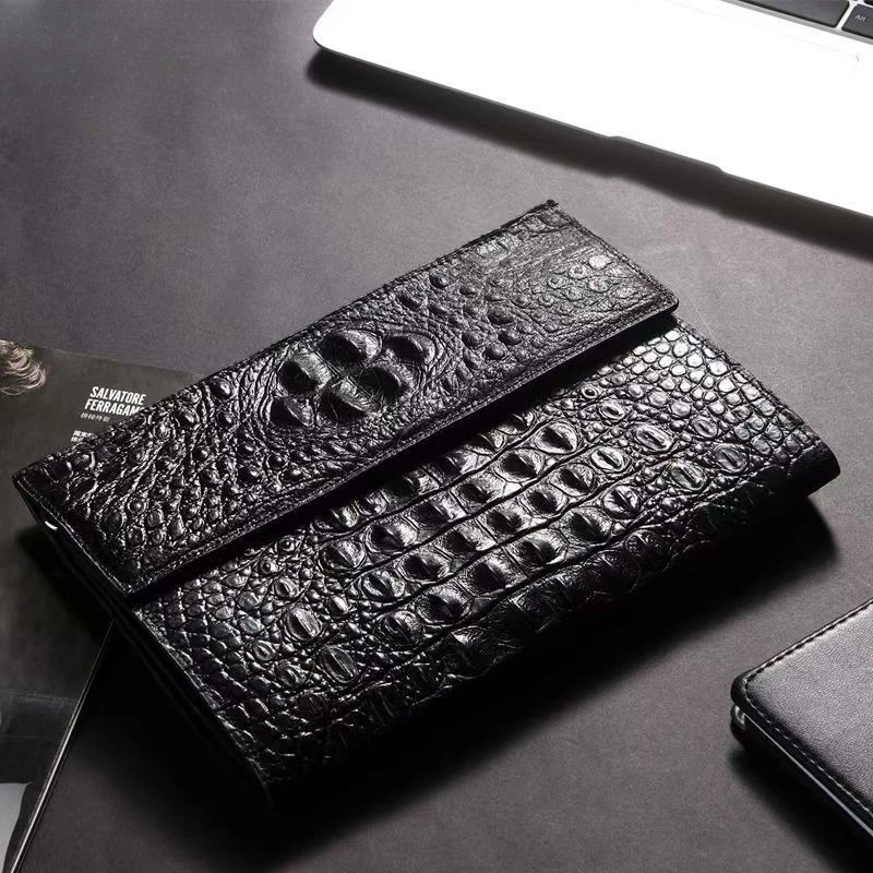 

2026 Новый роскошный мужской клатч из коровьей натуральной кожи, мужской кошелек из натуральной кожи аллигатора, мужские кошельки, мужской длинный кошелек для телефона