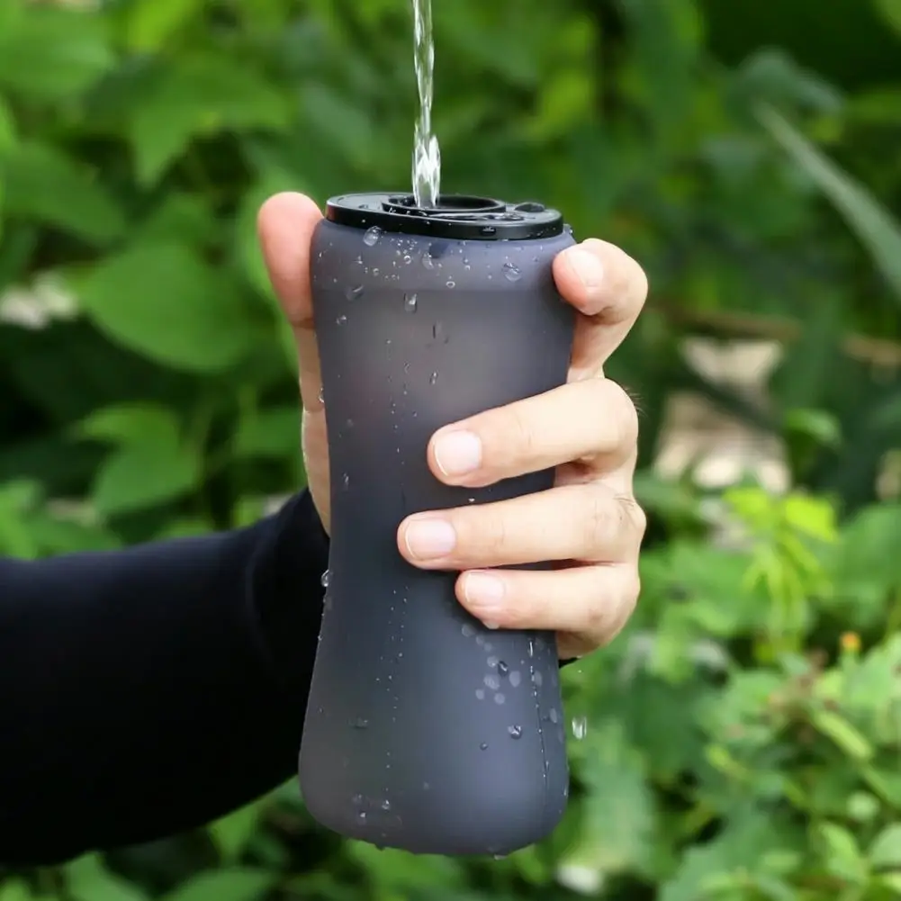 Collapsible Silicone Water Bottle Lightweight Foldable Travel Squeeze Bottle Leak Proof Drinking Bottle For Gym Camping Sports
