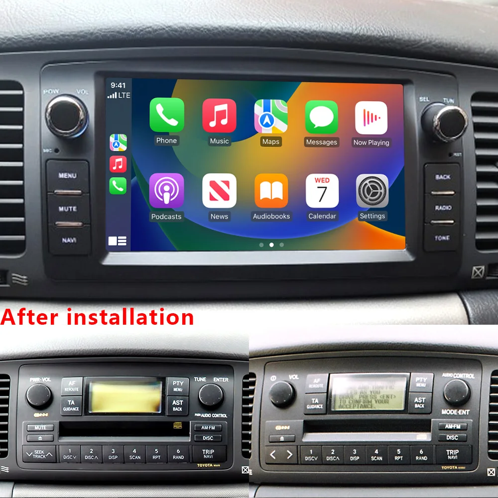 

CHSTEK Wireless Carplay Car Radio For Toyota Corolla E120 2000-2006 BYD F3 Multimedia Android 13 Navigation WIFI 4G RDS FM BT