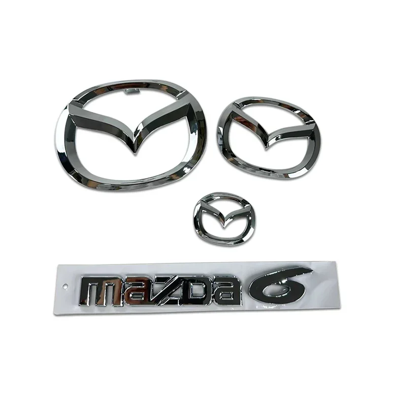 Plastic Car Front Trunk Emblem for Mazda 6 Mazda6 Steering Wheel Badge 3D Body Replaced Sticker Rear Tail Refitting Decoration