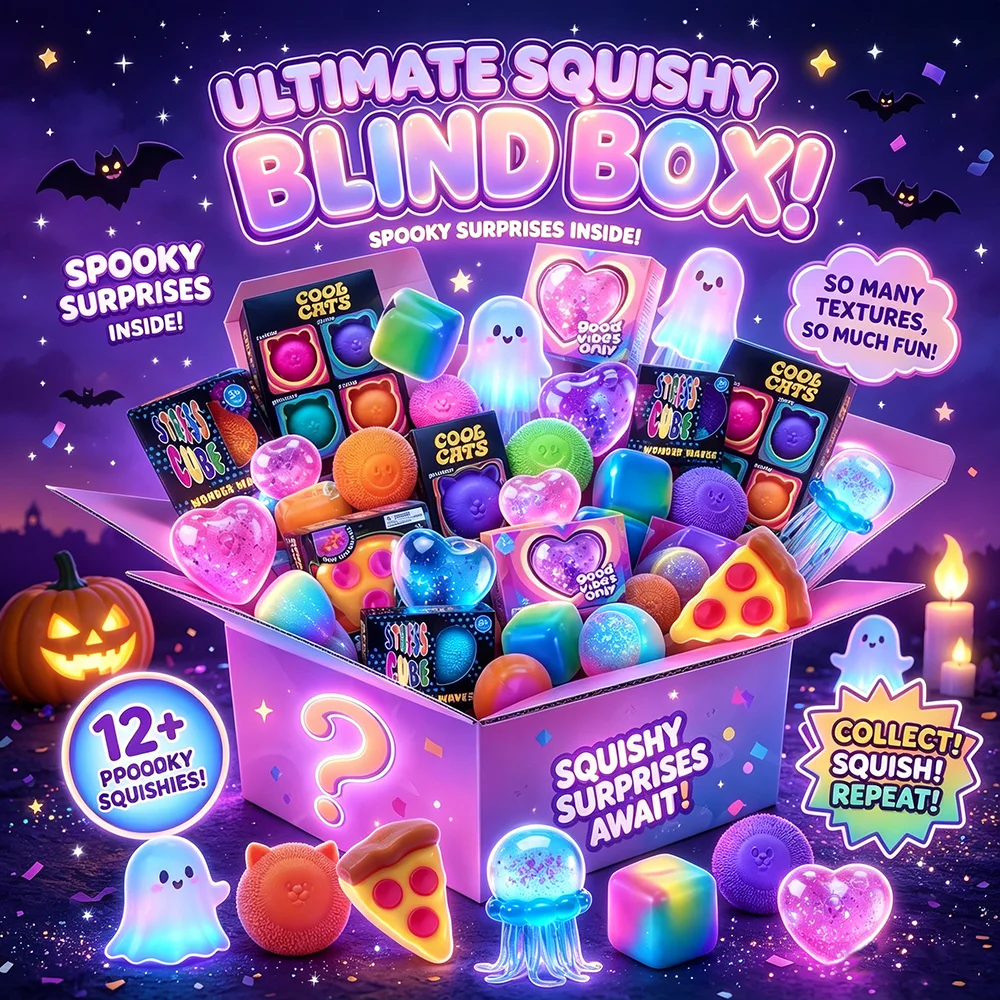 100+ Pieces Assorted Squishy Figures Blind Box Surprise Toys, Slow Rising Soft Fidget Toys Featuring Giant Gorilla, Moai Head, P