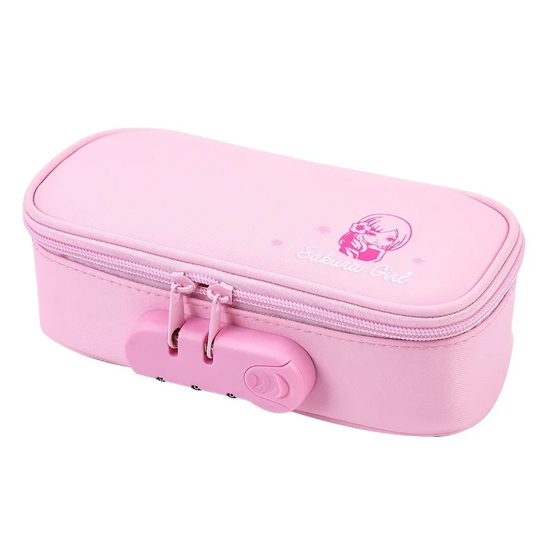 Password Lock Pencil Bag Large Capacity 4-Layer Multi-function Anti-theft Stationery Bag For Students
