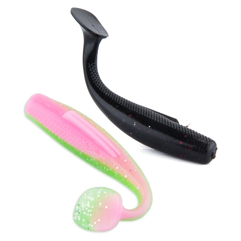 6 Stück/Beutel Weicher Angelköder 8cm/5g Plastik-Swimbait Schwanz-Weichköder Silikon-Angelköder Künstlicher Köder für Forelle und Barsch – Detail 4