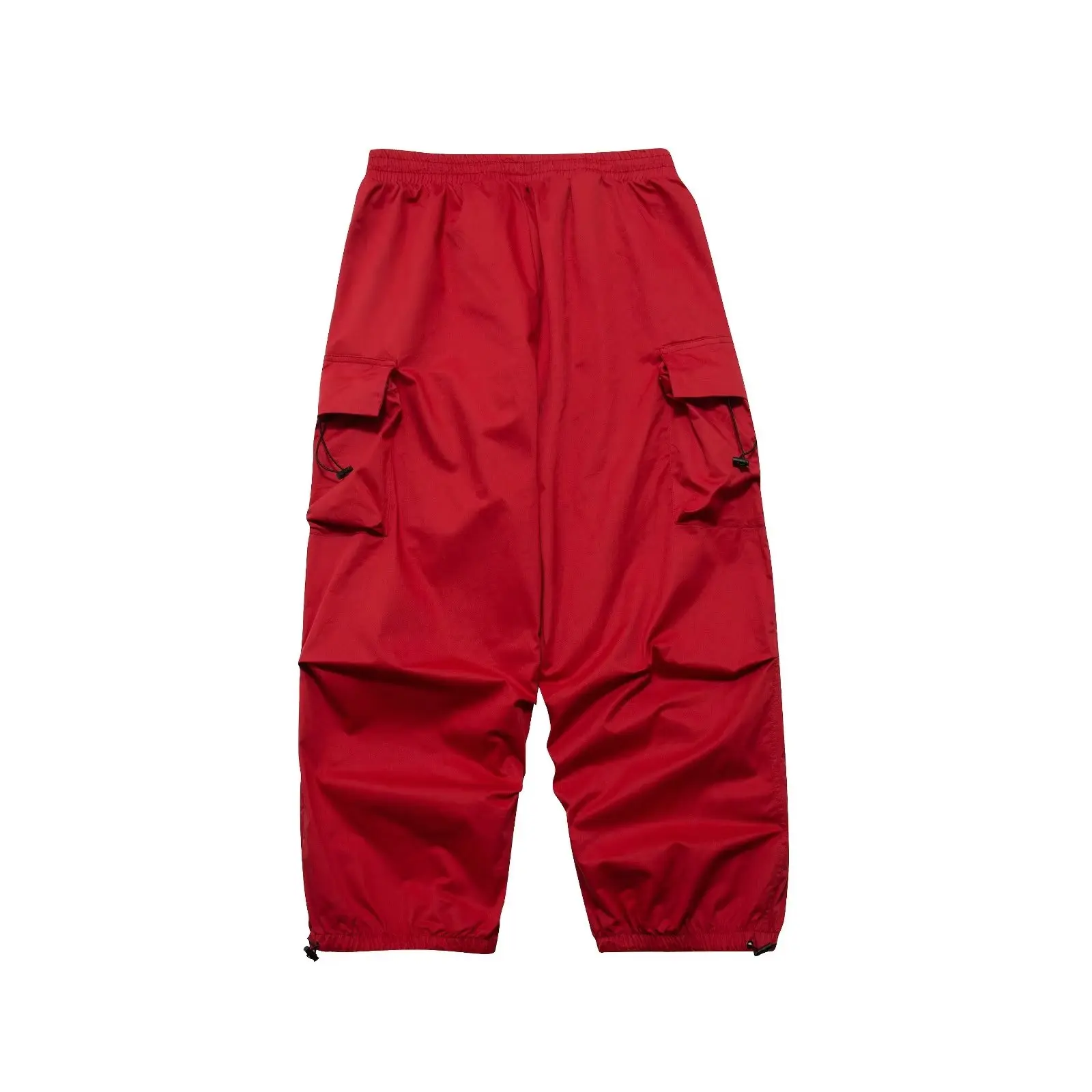 Imagem -05 - Calças de Cintura Alta com Bolsos Grandes Calças Paraquedas Moletom Vermelho Fatos de Treino Harajuku Joggers Calças Streetwear Y2k