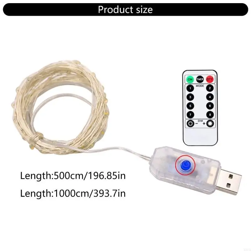 X9fa LED Photo Clip String Light Luz parede USB INSB Luz decorativa