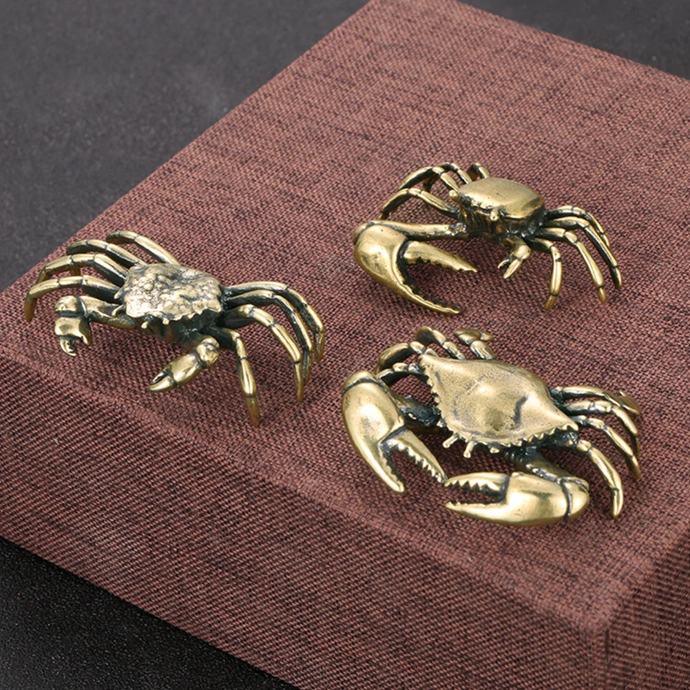 Small Ornament Brass Lifelike Plants Pets Vintage Crabs Status Office Crafts Tabletop Decorative Matt Chino Pants Gift