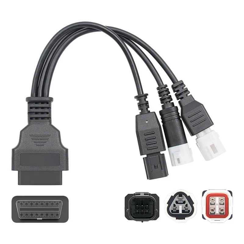

2X For 3Pin/4Pin Honda 6Pin Motorcycle OBD Diagnostic Canbus Connector Cable OBD2 3 In1 Plug Cable Adapter-L94A