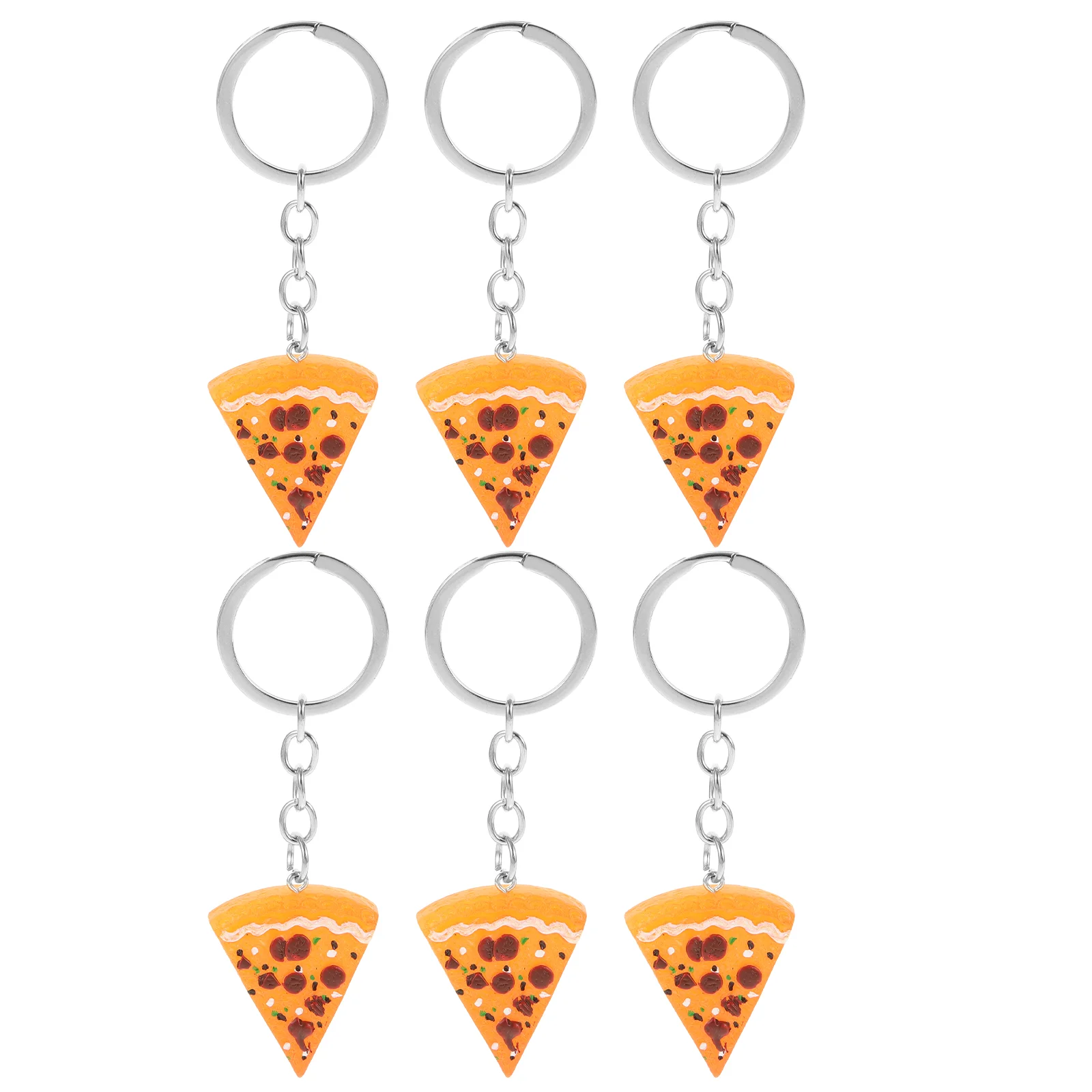 6 Pcs Pizza Erasable Whiteboards for Children Puzzle Key Ring Matching Keychains Food