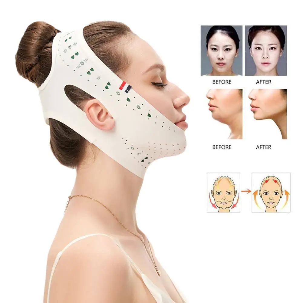 V Face Band guancia traspirante Lift Up Face sottile V-line fasciatura del viso fasciatura Shaping riduce le doppie nuove rughe Anti mento J4h2