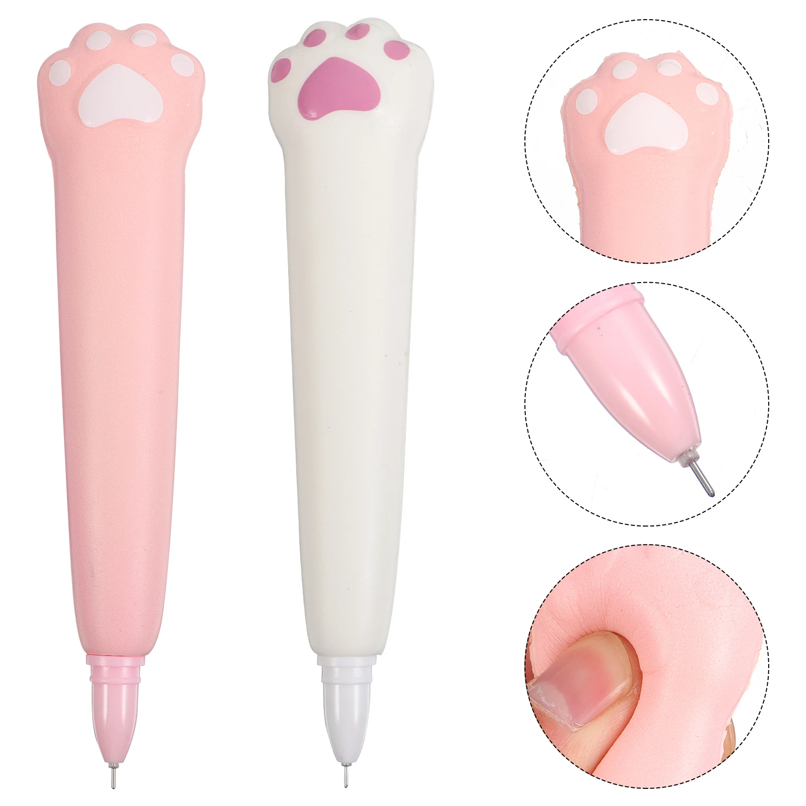 2Pcs Stress Relief Gel Pens Fun Playable Decompression Pen for Kids Adults School Study Office Use Soft Comfortable Squeeze